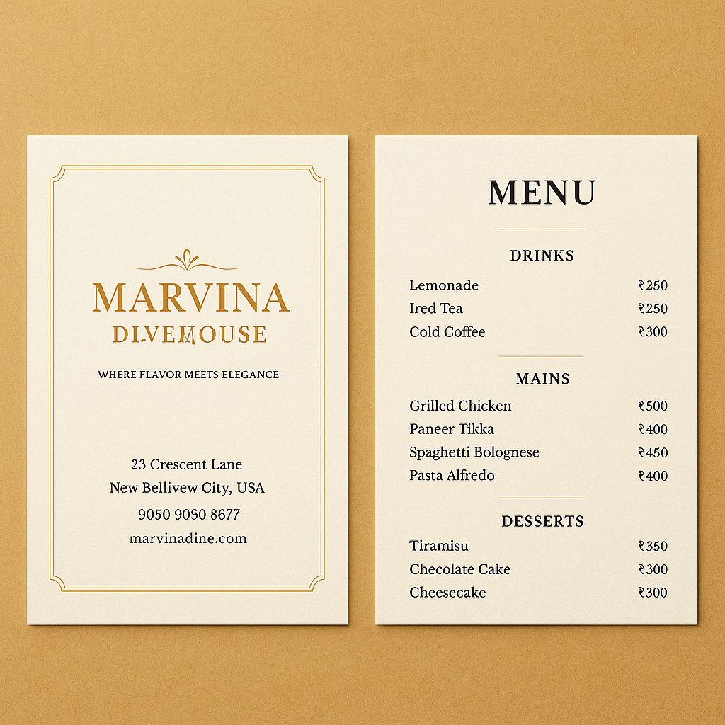 Restaurant Menu