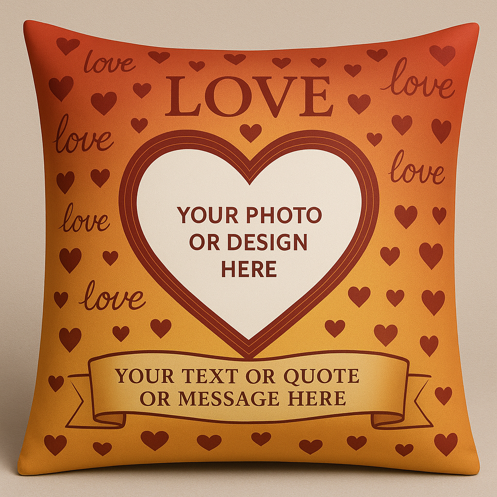 Custom Square Heart Cushion