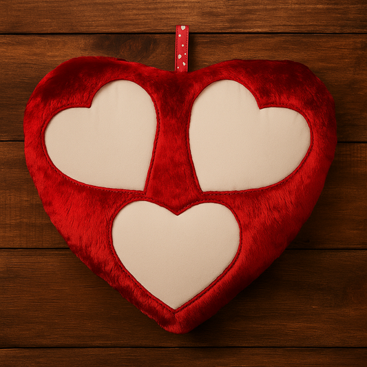 Cushion Red Fur Triple Pics